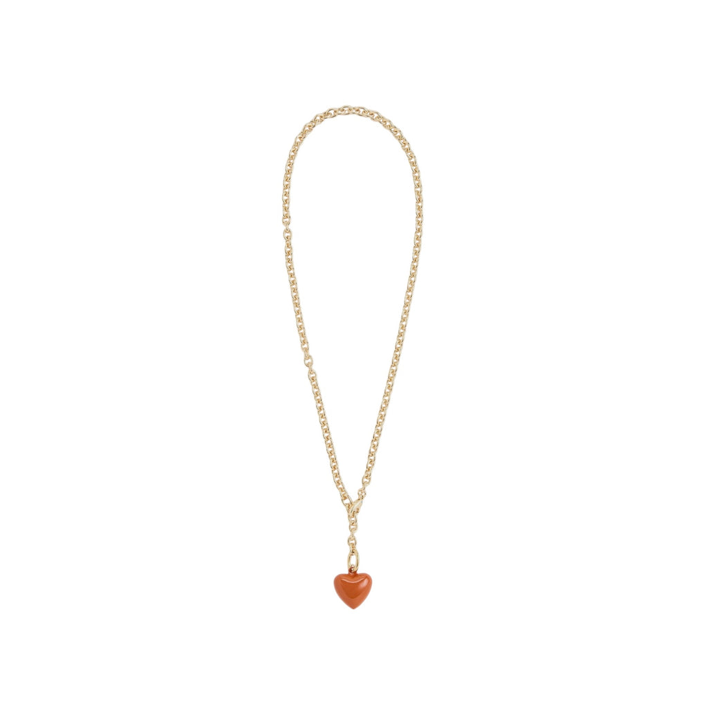 ROXANNE ASSOULIN The Mini Puffy Heart Necklace in Gold & Sienna Roxanne Assoulin