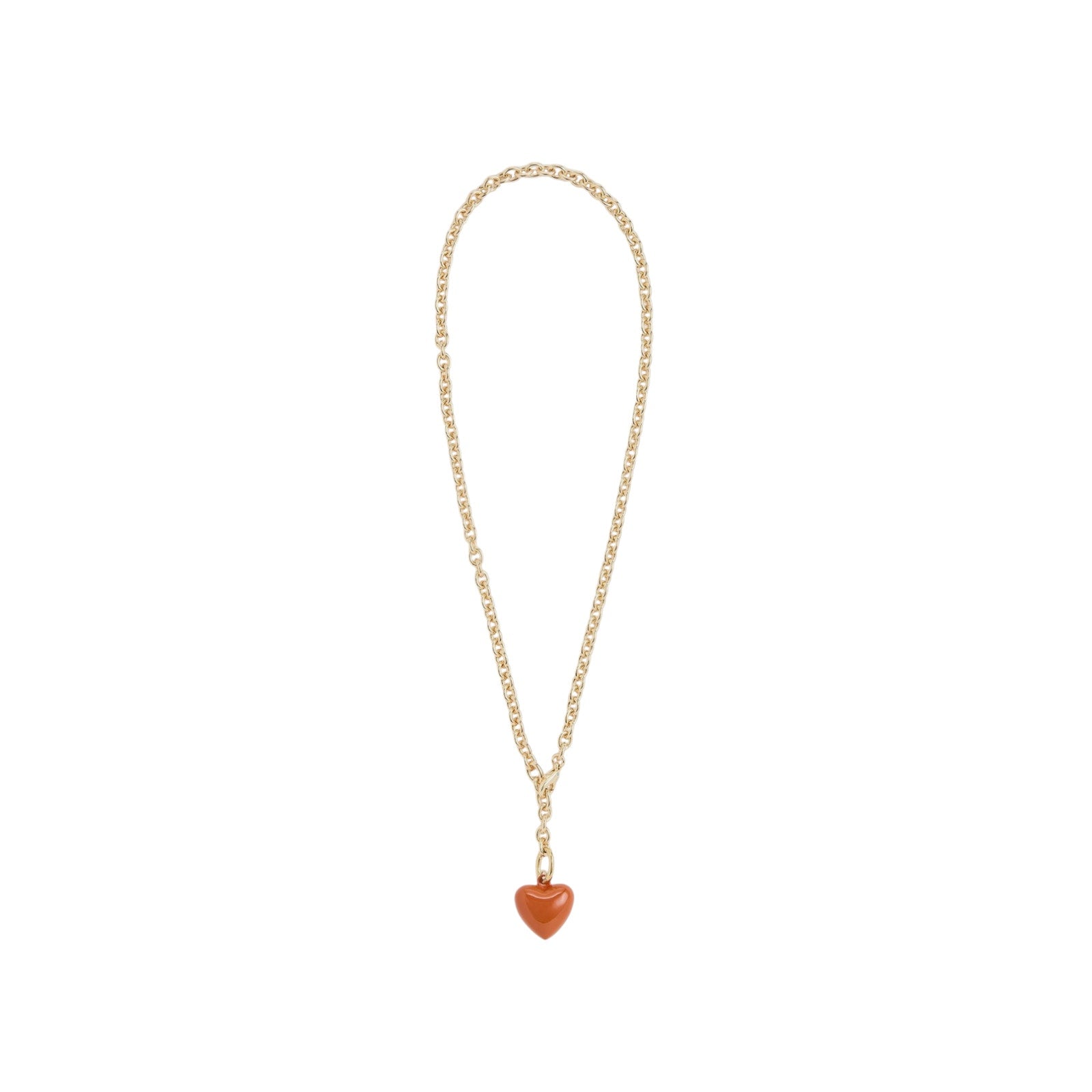 ROXANNE ASSOULIN The Mini Puffy Heart Necklace in Gold & Sienna Roxanne Assoulin
