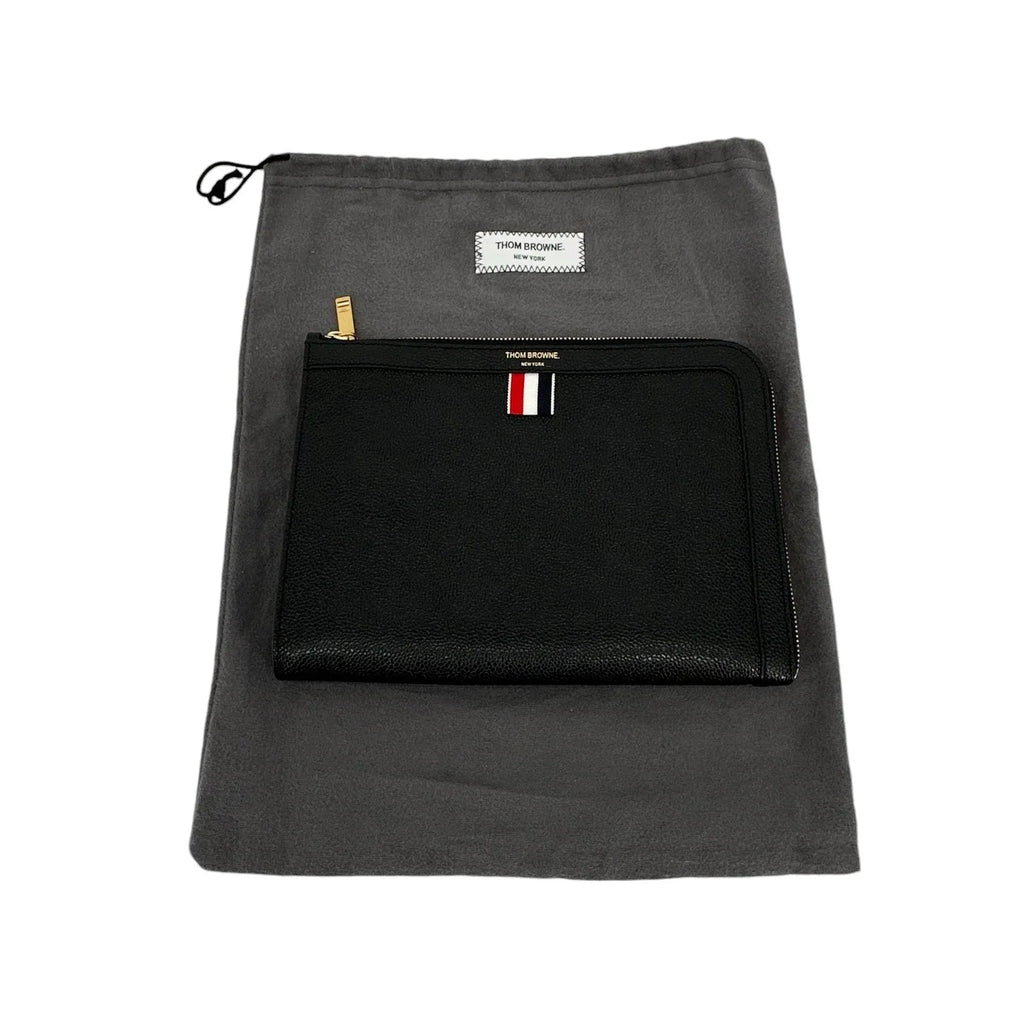 THOM BROWNE Mini Pebble Grain Gusset Folio - flyKAMP