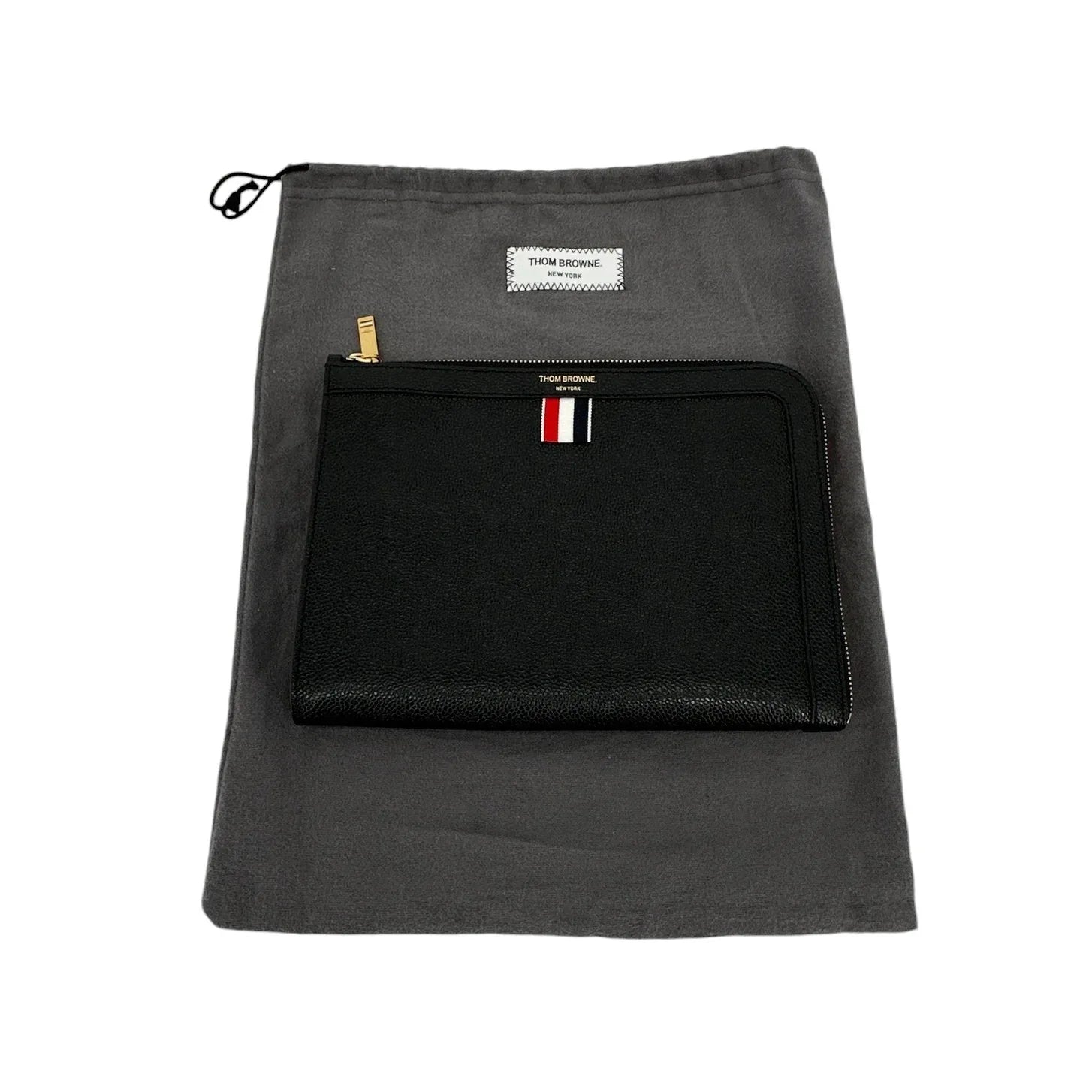 THOM BROWNE Mini Pebble Grain Gusset Folio - flyKAMP