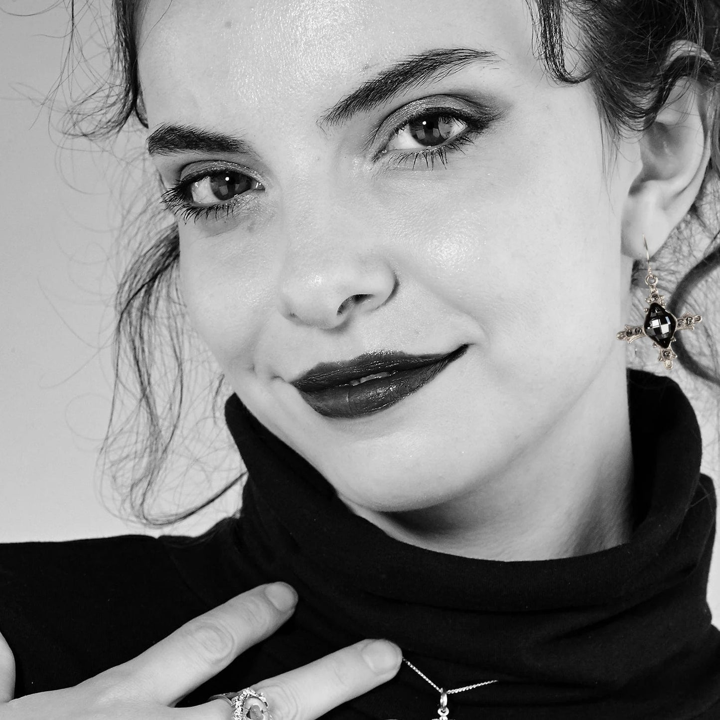 VIRGINS SAINTS & ANGELS VSA Ice Cross Earrings in Silver & Night