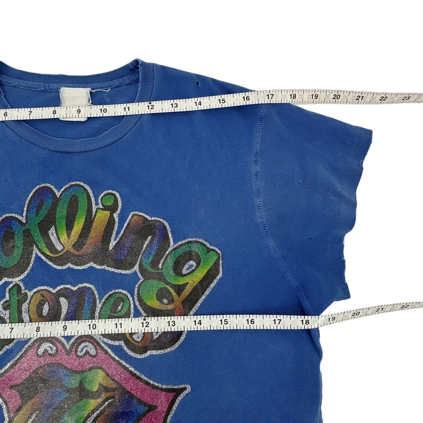 MADEWORN Rolling Stones Summer '78 Glitter Crew Tee in XS
