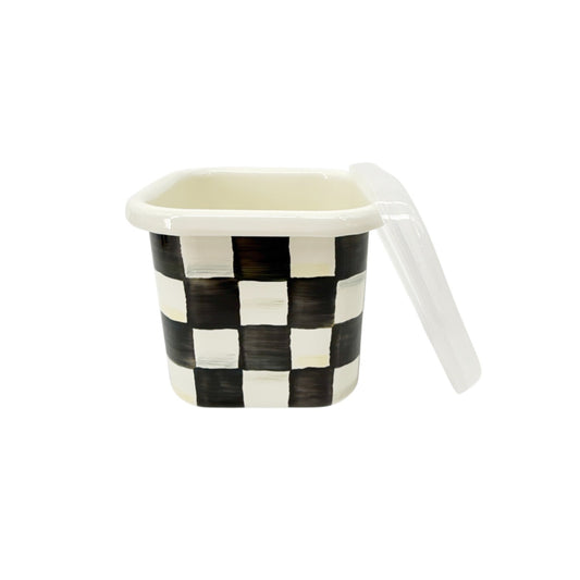 MACKENZIE-CHILDS Courtly Check Enamel Deep Squarage Bowl || Small