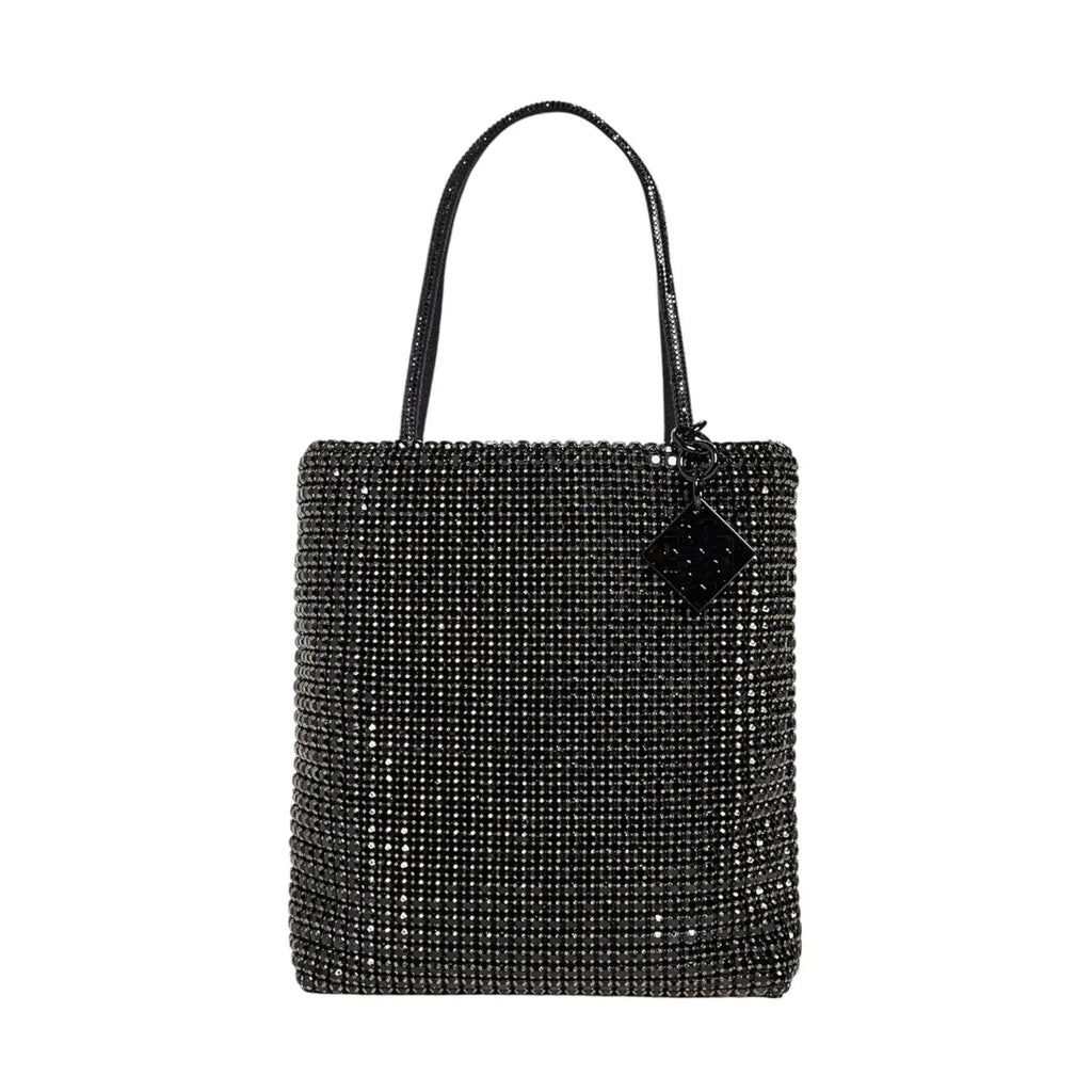 TORY BURCH Night Owl Crystal Embellished Mini Tote in Black - flyKAMP