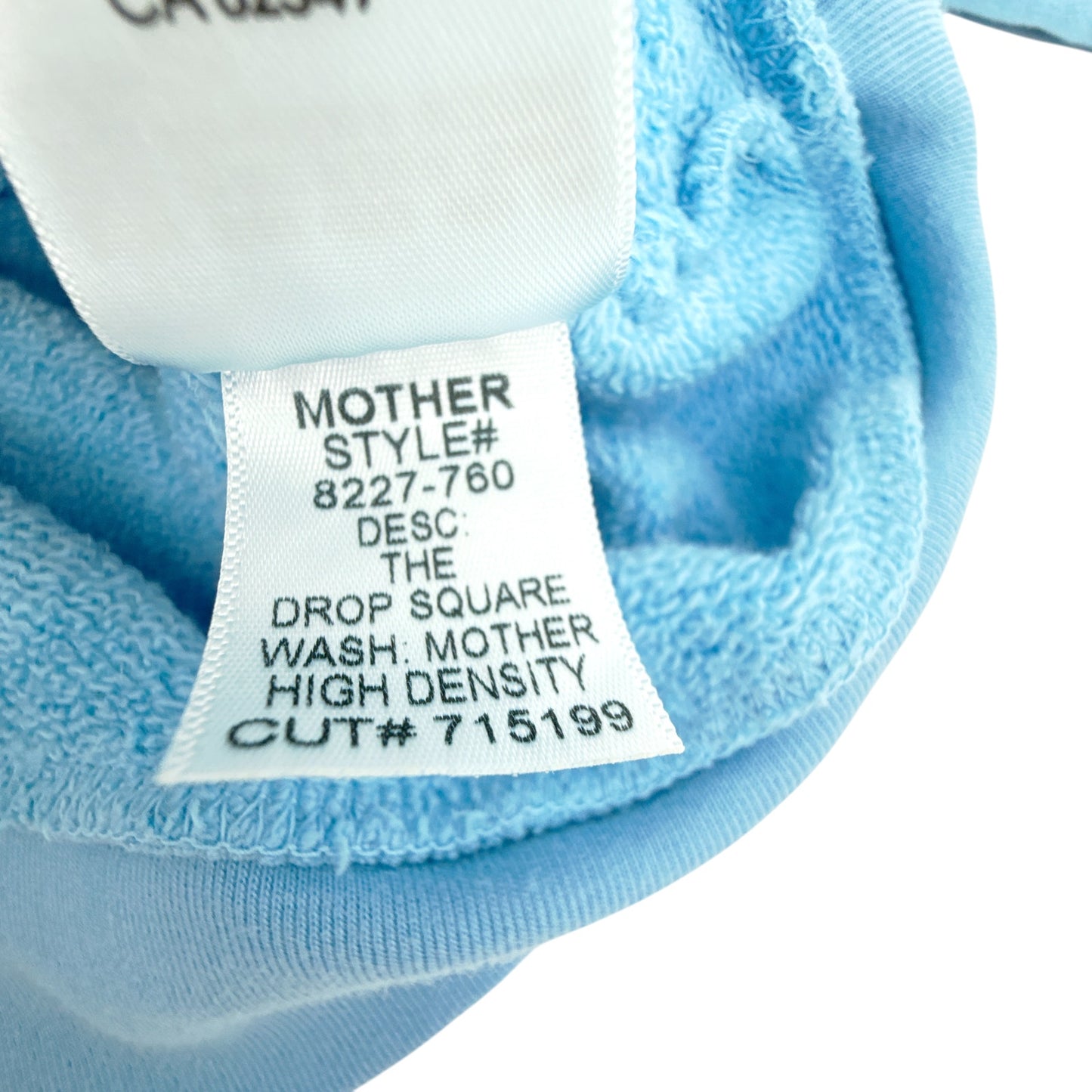 MOTHER The Drop Square Logo Cotton Sweatshirt in Mother High Density XS