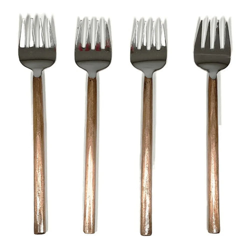 INOX ARTISANS Sundance Table Forks 4 Pc. Set in Copper & Stainless - flyKAMP