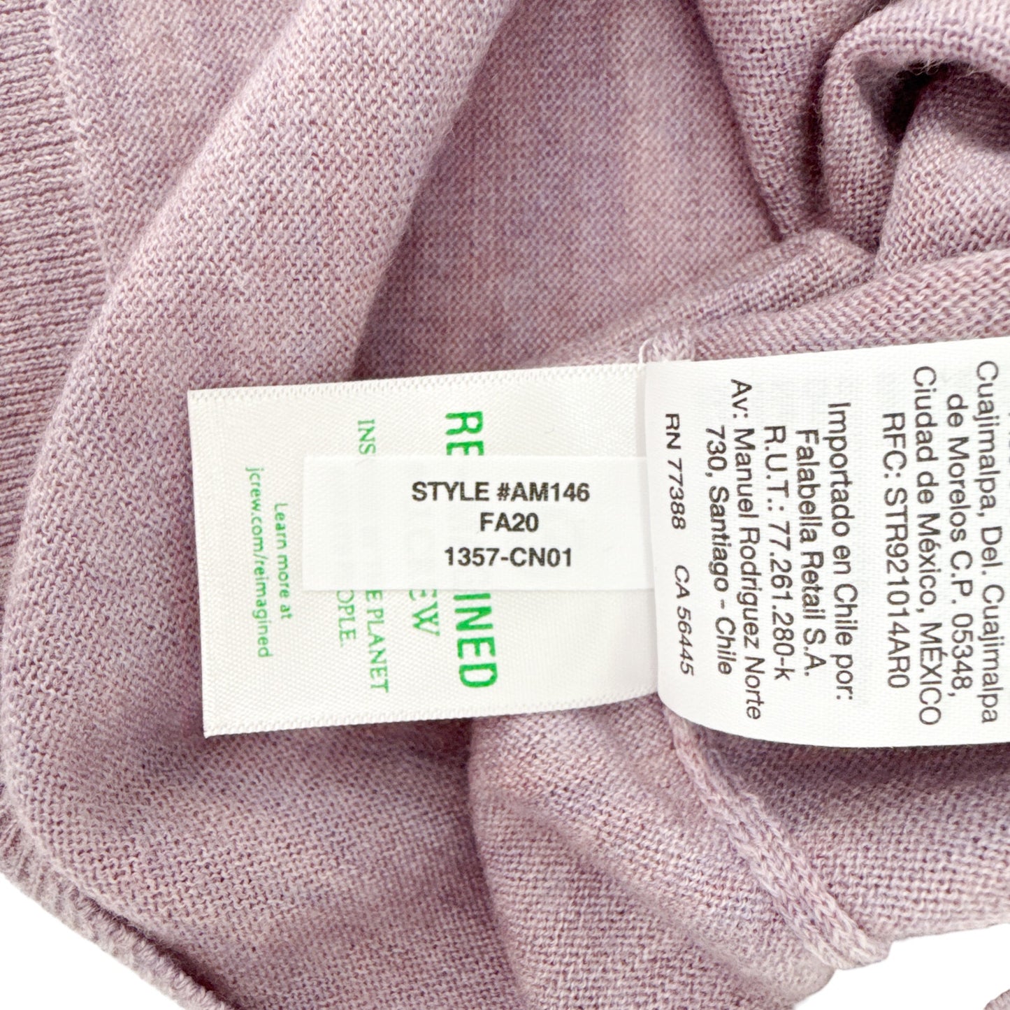 J.CREW Margot Crewneck Sweater in Faded Lavender Multi Heather XS