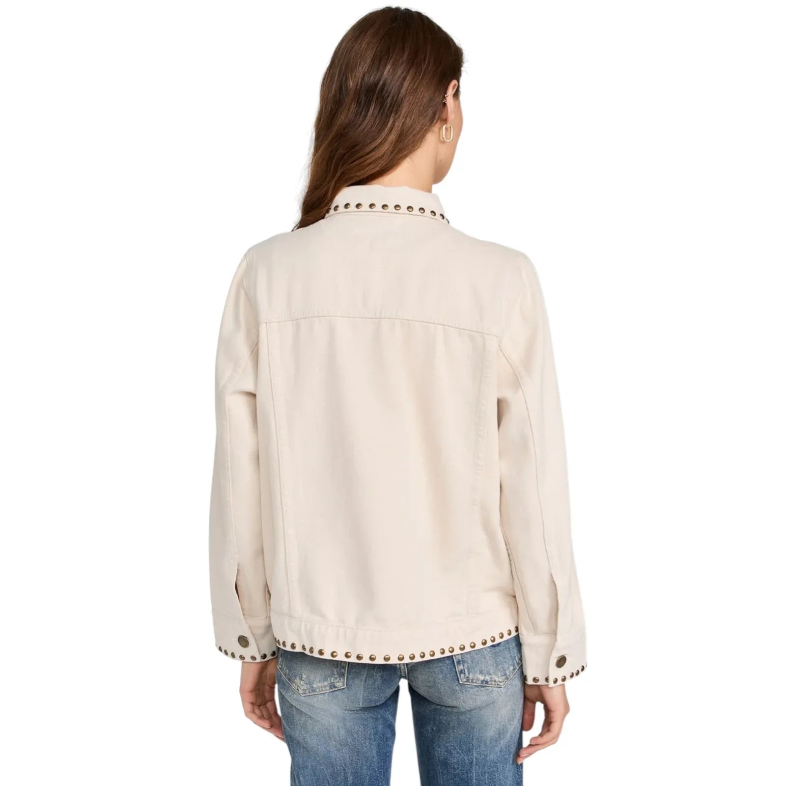 THE GREAT. The Studded Slouchy Jean Jacket.in Natural 1|S - flyKAMP