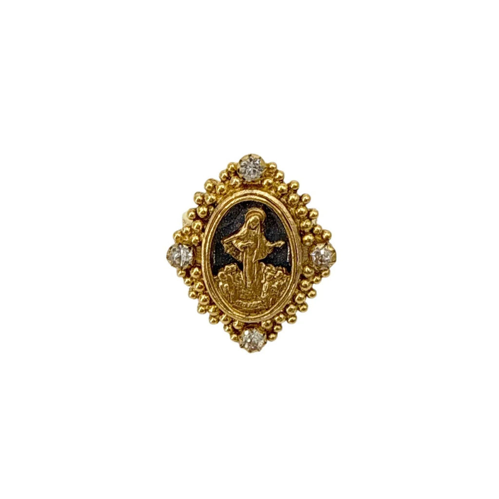 VIRGINS SAINTS & ANGELS VSA Petite Oval Cloister Fatima Ring in Gold 6 - flyKAMP