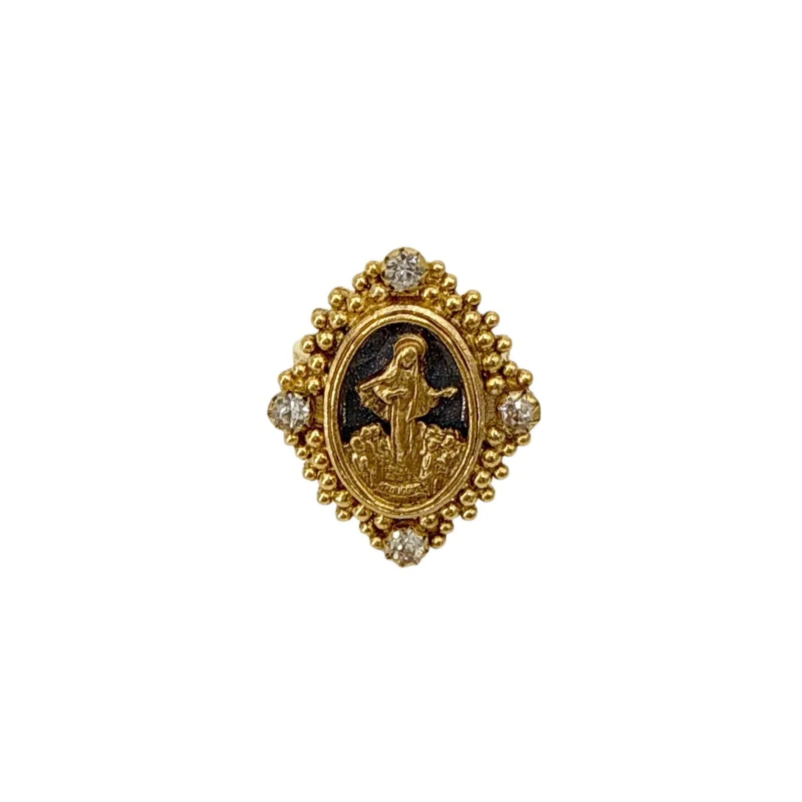 VIRGINS SAINTS & ANGELS VSA Petite Oval Cloister Fatima Ring in Gold 6 - flyKAMP