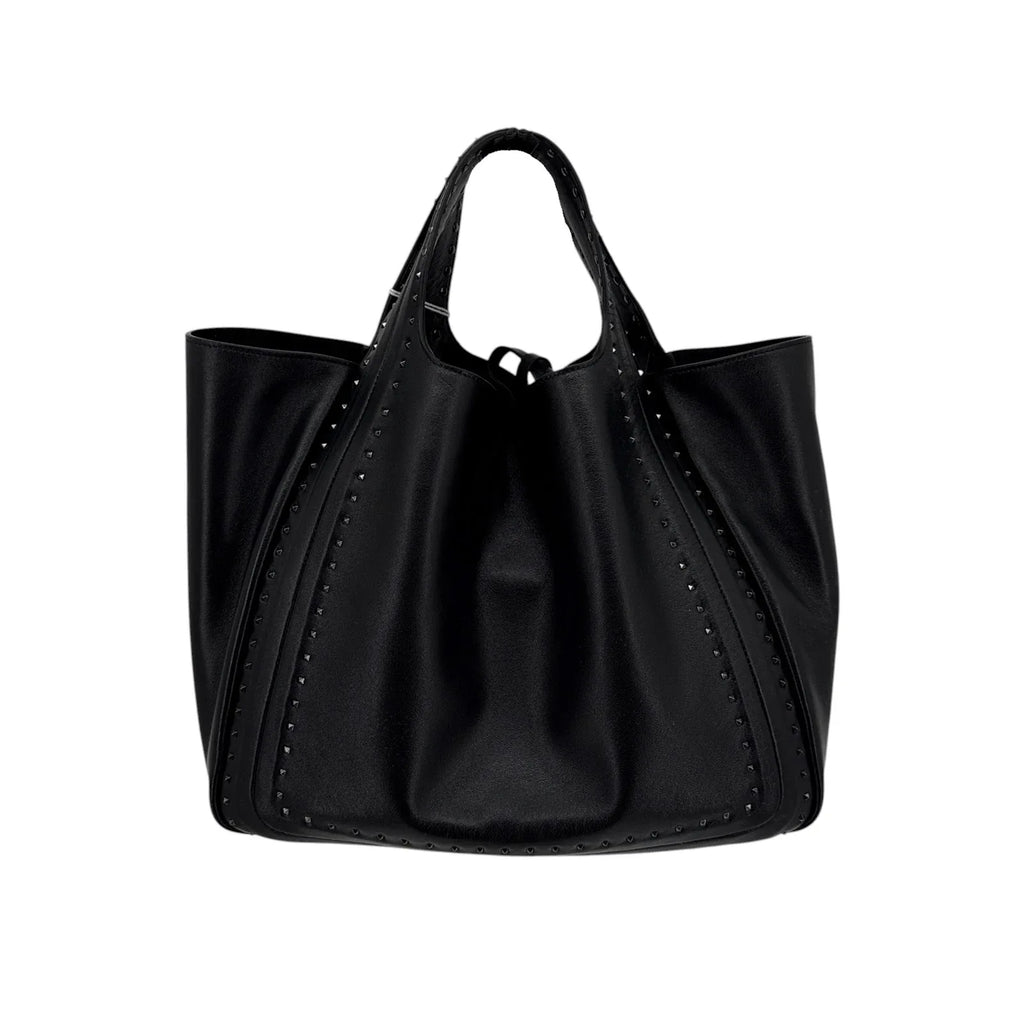 VALENTINO GARAVANI Small Atelier Bag 01 Metal Stitch Edition Tote Bag In Black - flyKAMP