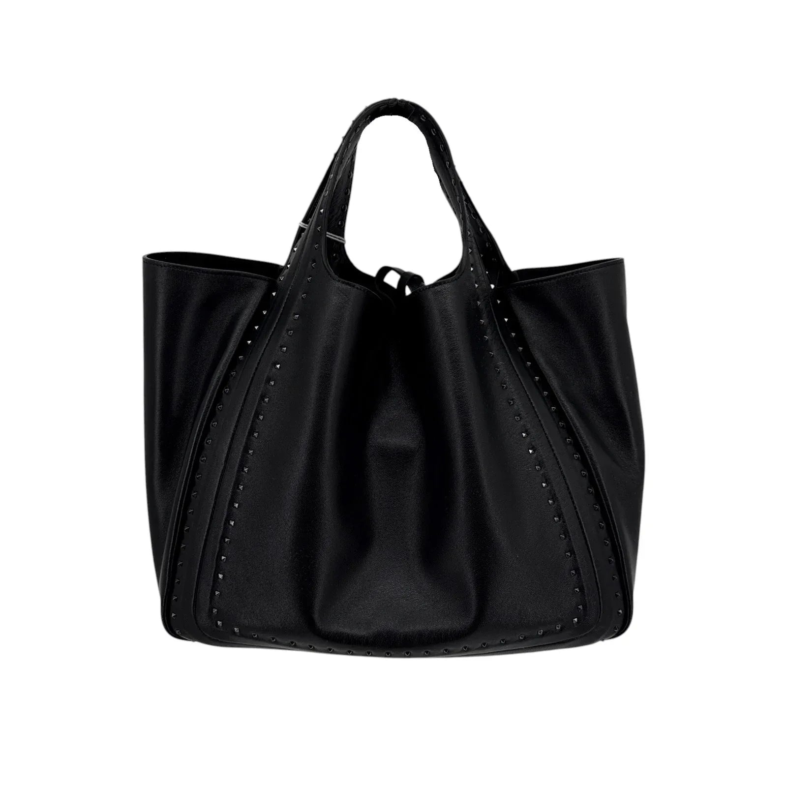 VALENTINO GARAVANI Small Atelier Bag 01 Metal Stitch Edition Tote Bag In Black - flyKAMP
