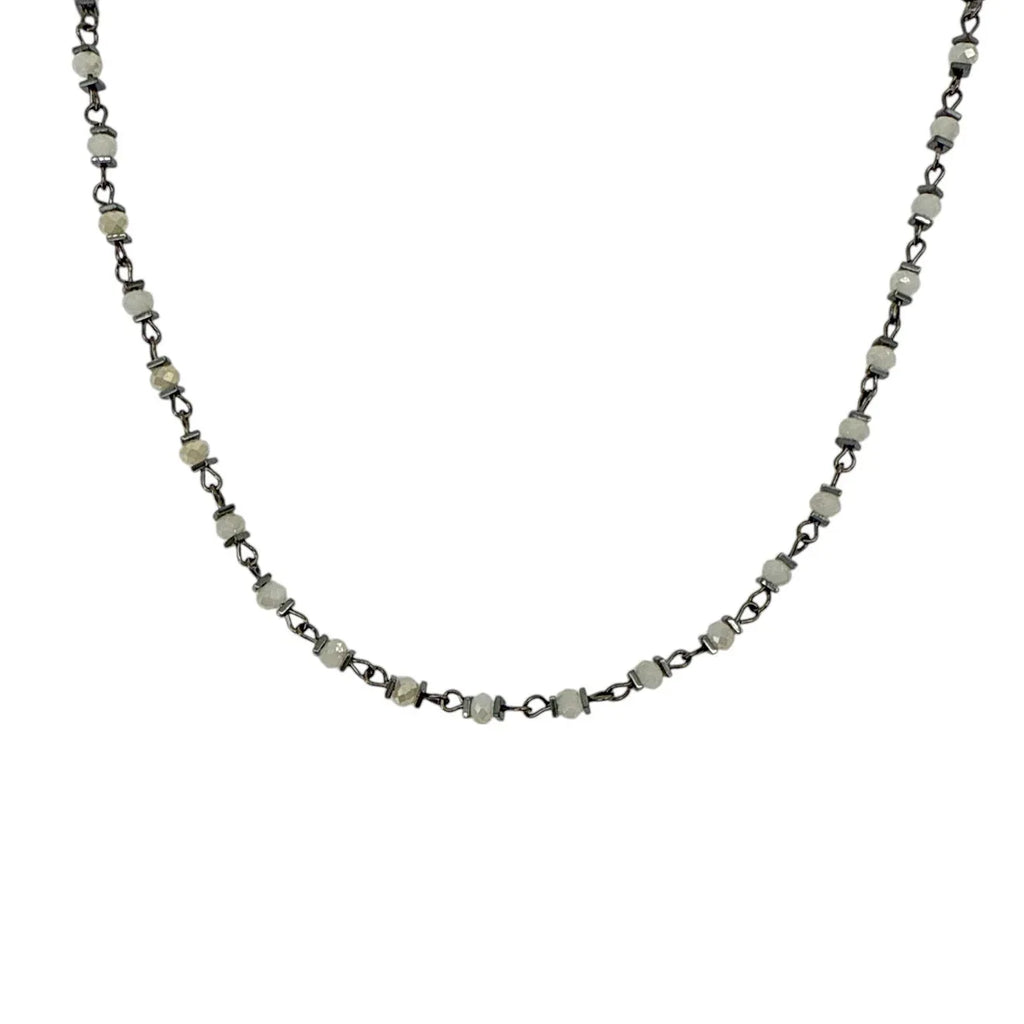 VIRGINS SAINTS & ANGELS VSA Sweetheart Crystal Choker in Gunmetal - flyKAMP