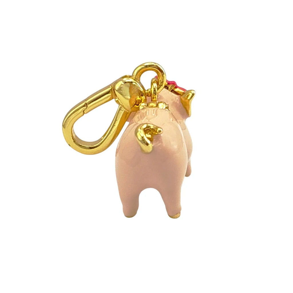 JUICY GRAPE Enamel Pink Pig Locket Charm Pendant - flyKAMP