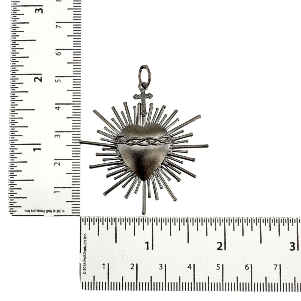 VIRGINS SAINTS & ANGELS VSA Sacred Flame Charm in Gunmetal - flyKAMP