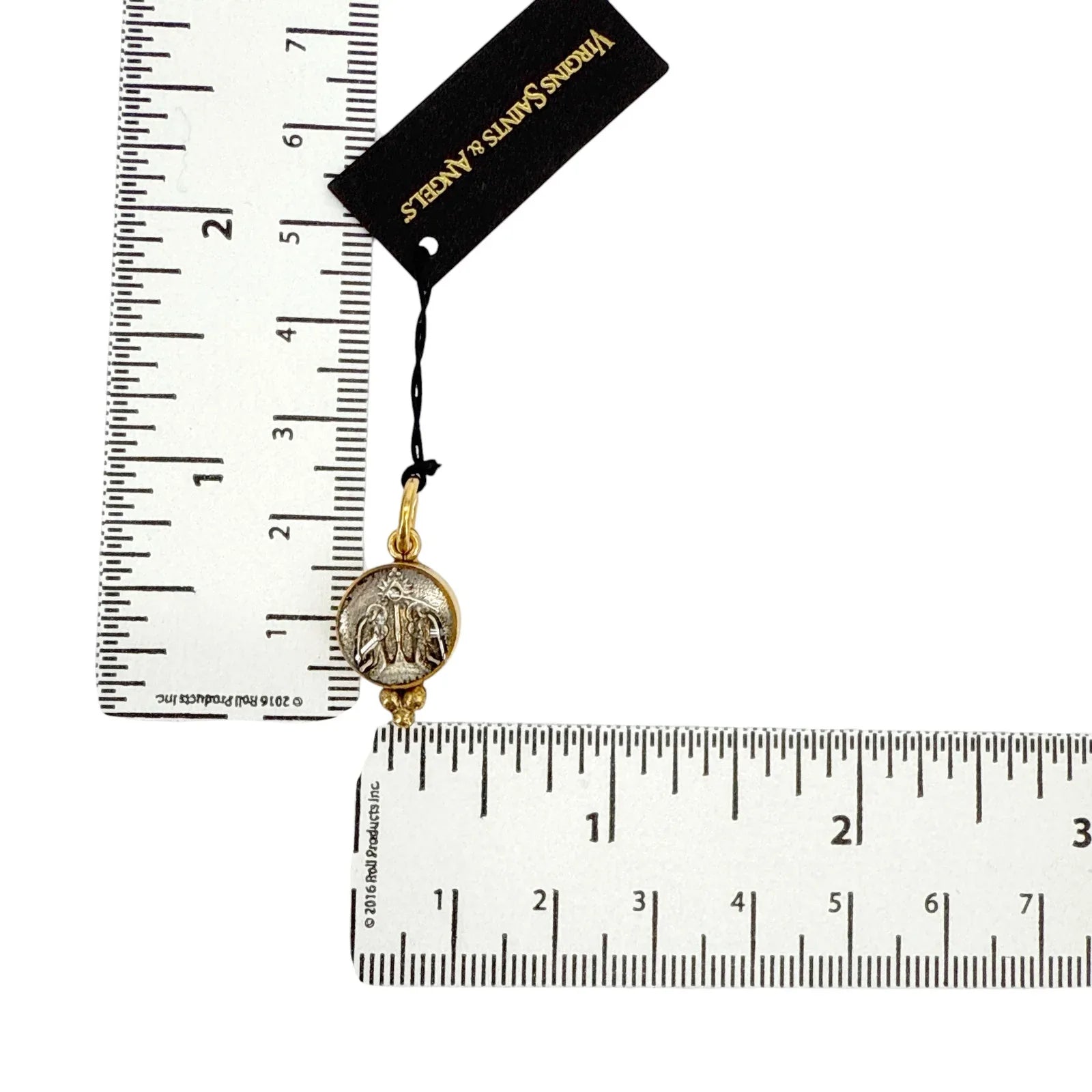 VIRGINS SAINTS & ANGELS VSA Piccolo Lucia Guardian Angels Charm Necklace in Gold - flyKAMP