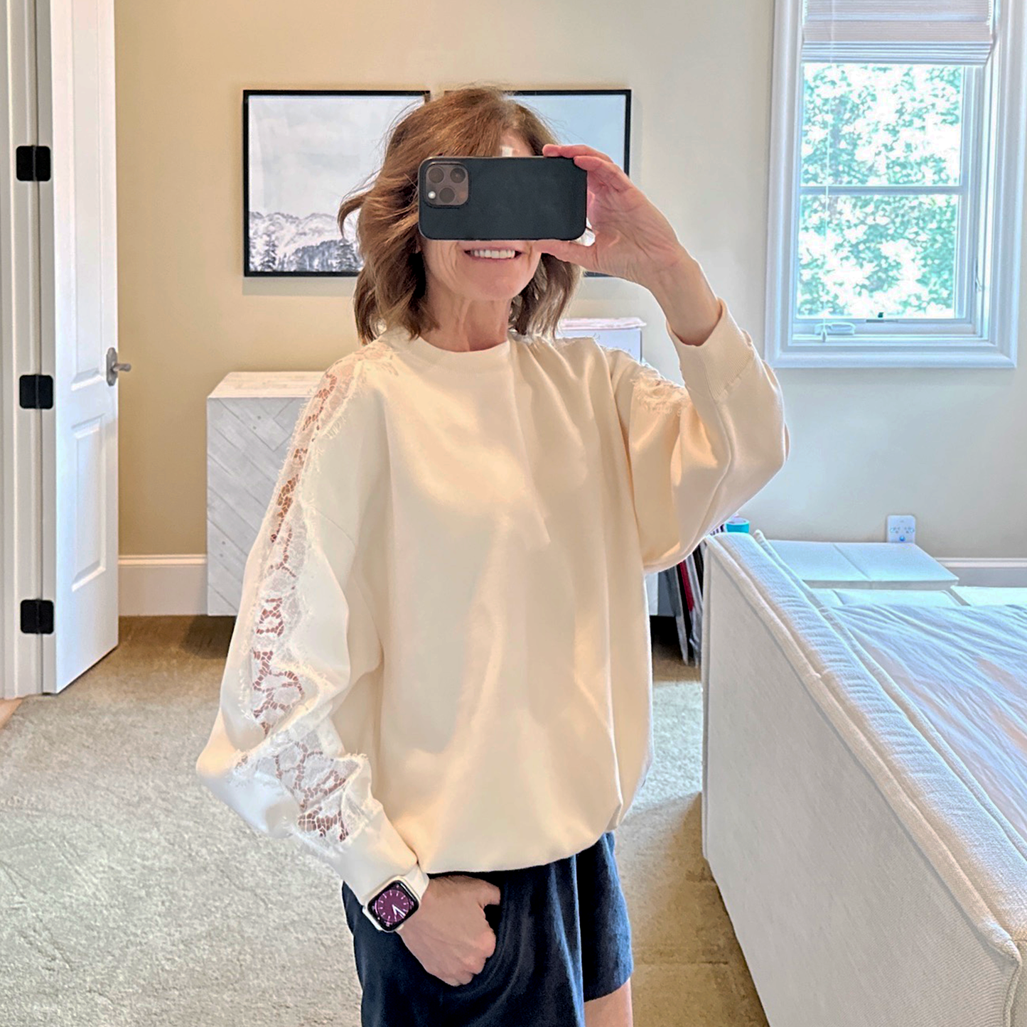 GIVENCHY Lace Insert Sweatshirt S