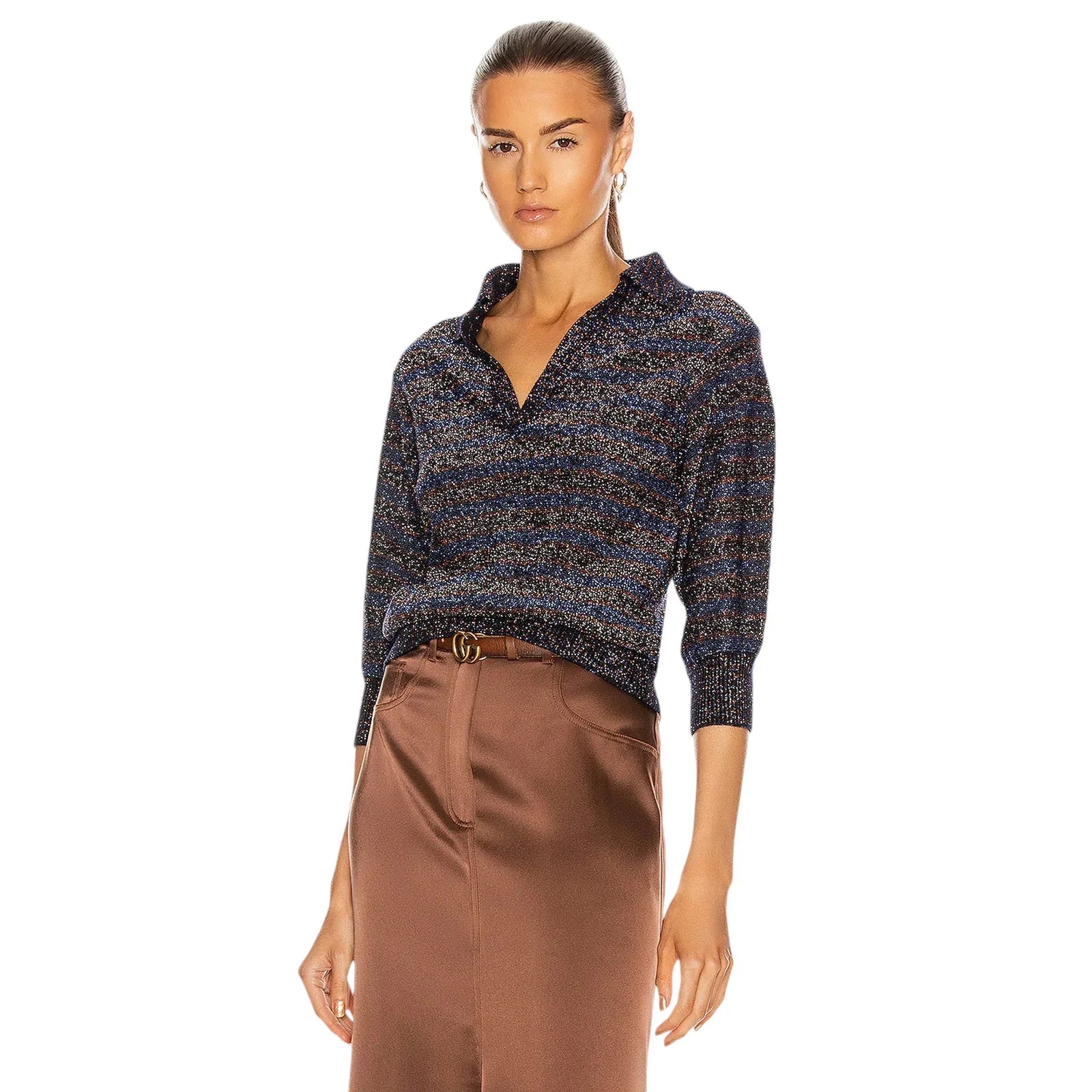 CHLOE Lurex Polo Sweater M - flyKAMP