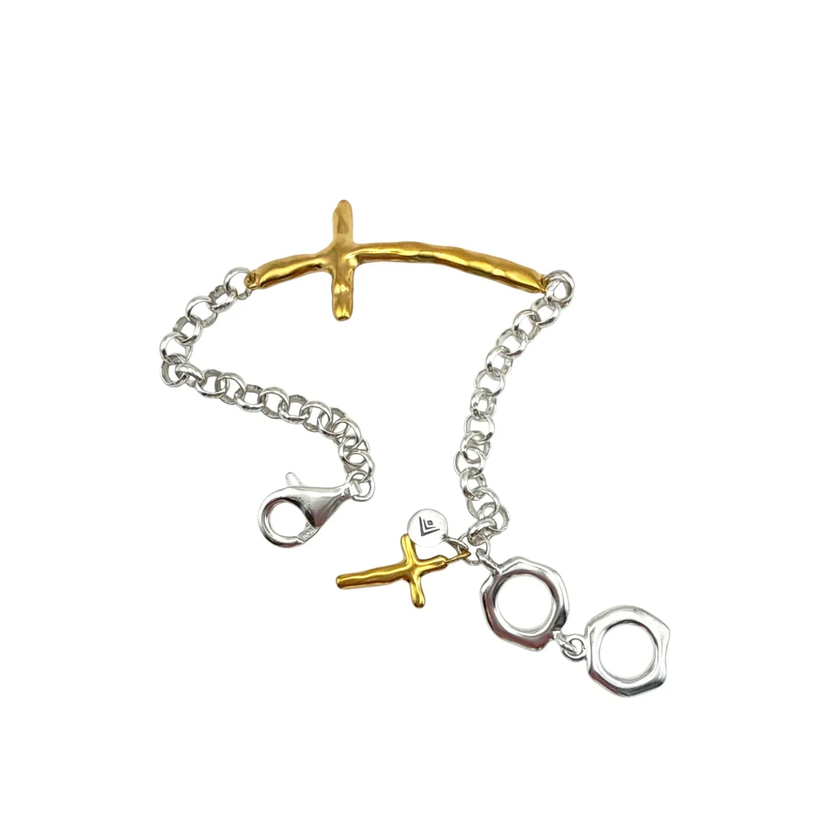 SILPADA In Good Faith Cross Bracelet in Sterling Silver & Gold - flyKAMP