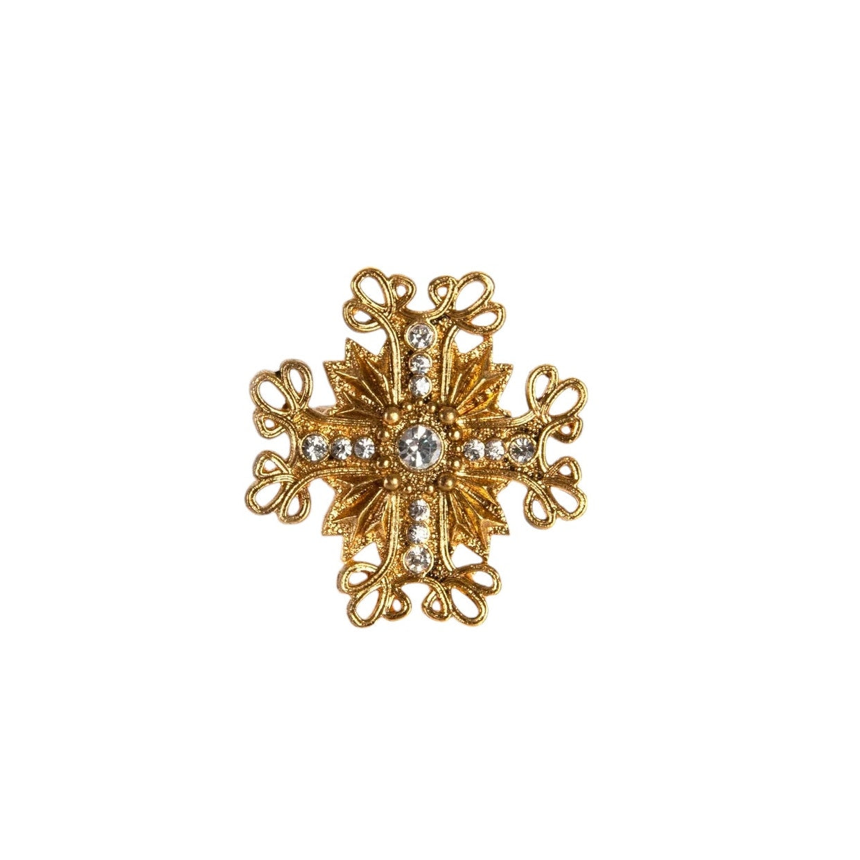 VIRGINS SAINTS & ANGELS VSA Electra Cross Ring in Gold Size 6