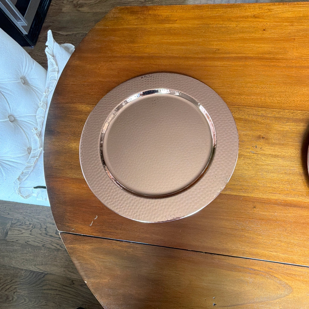 WILLIAMS-SONOMA Hammered Copper Charger Plates Set 1 of 4 Williams-Sonoma