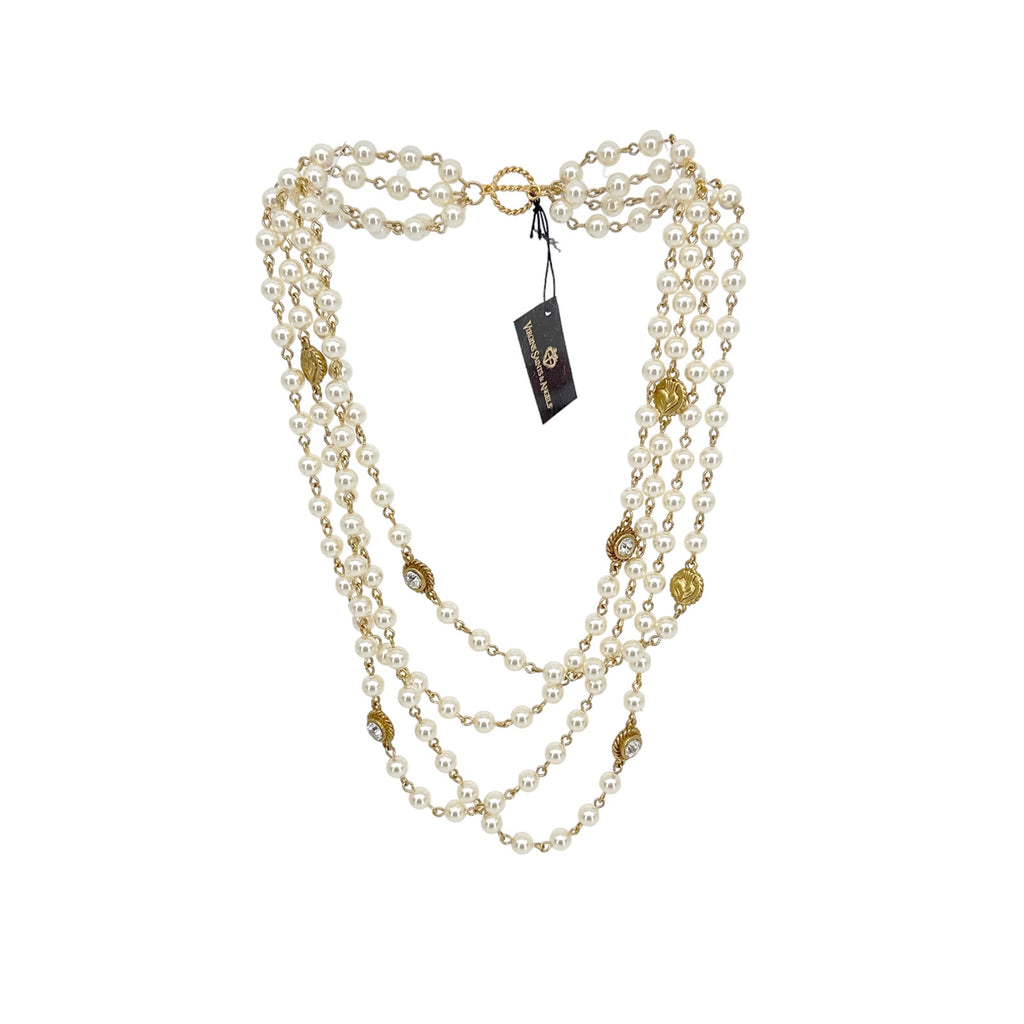VIRGINS SAINTS & ANGELS VSA Magdalena Necklace 6mm Pearl Cream & Gold Virgins Saints & Angels