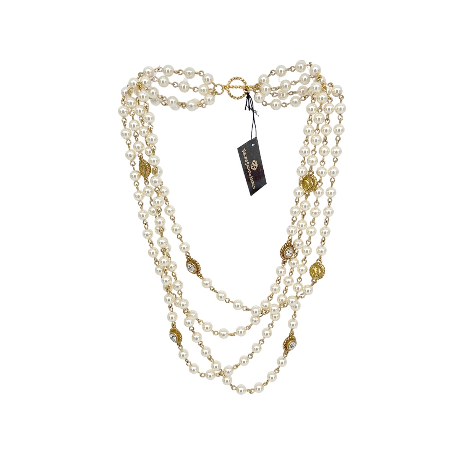 VIRGINS SAINTS & ANGELS VSA Magdalena Necklace 6mm Pearl Cream & Gold Virgins Saints & Angels