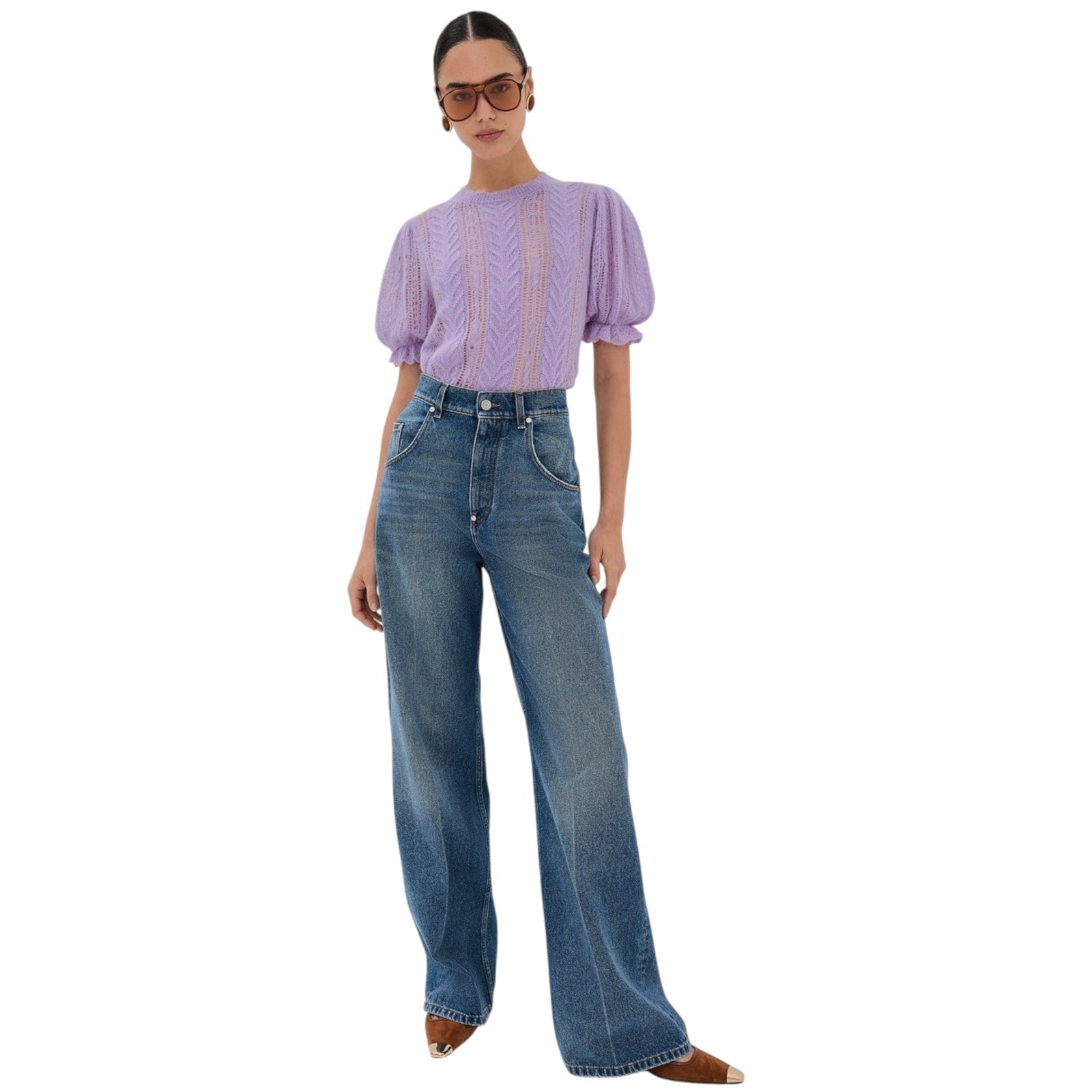 ULLA JOHNSON Mavis Alpaca Top in Lavender S Ulla Johnson