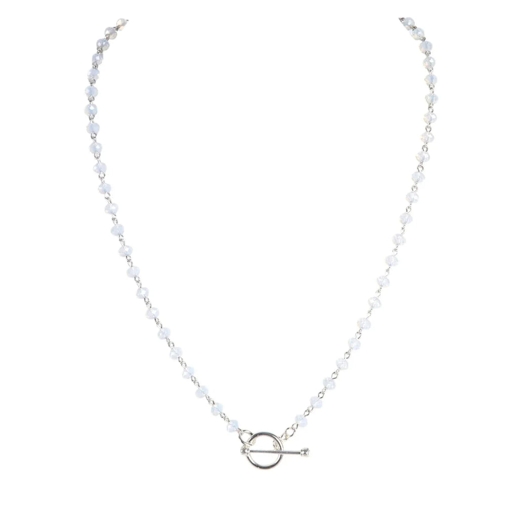 VIRGINS SAINTS & ANGELS VSA Delfina 6mm Rondelle White Opal & Silver - flyKAMP
