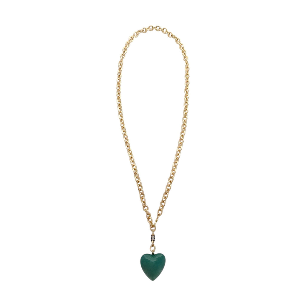 ROXANNE ASSOULIN The Big Puffy Heart Charm Necklace in Forest Roxanne Assoulin