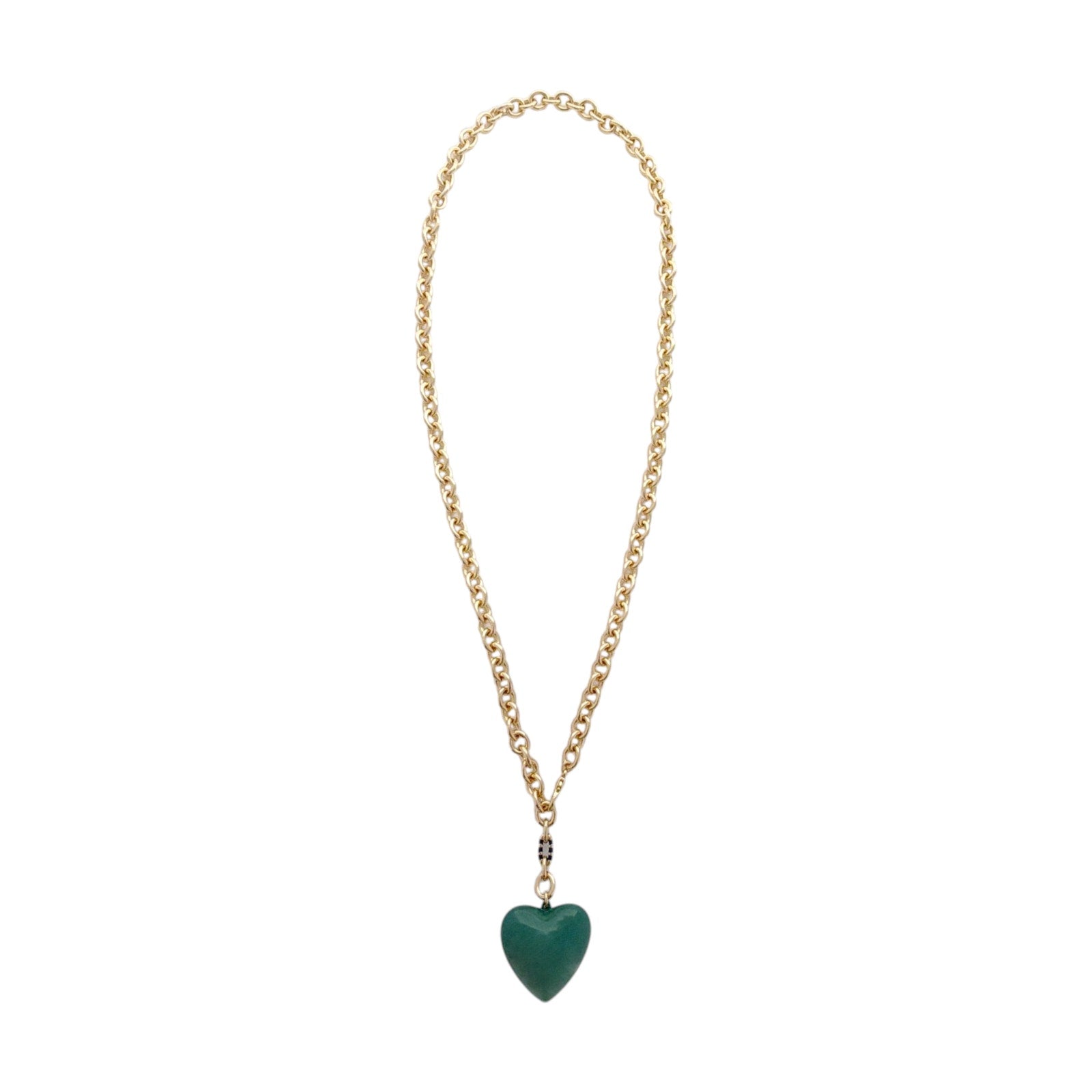 ROXANNE ASSOULIN The Big Puffy Heart Charm Necklace in Forest Roxanne Assoulin