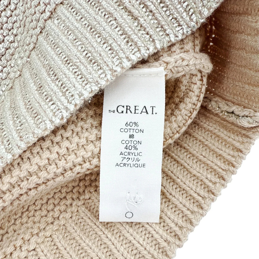 THE GREAT. The Varsity Cardigan Gold Shimmer 0|XS - flyKAMP