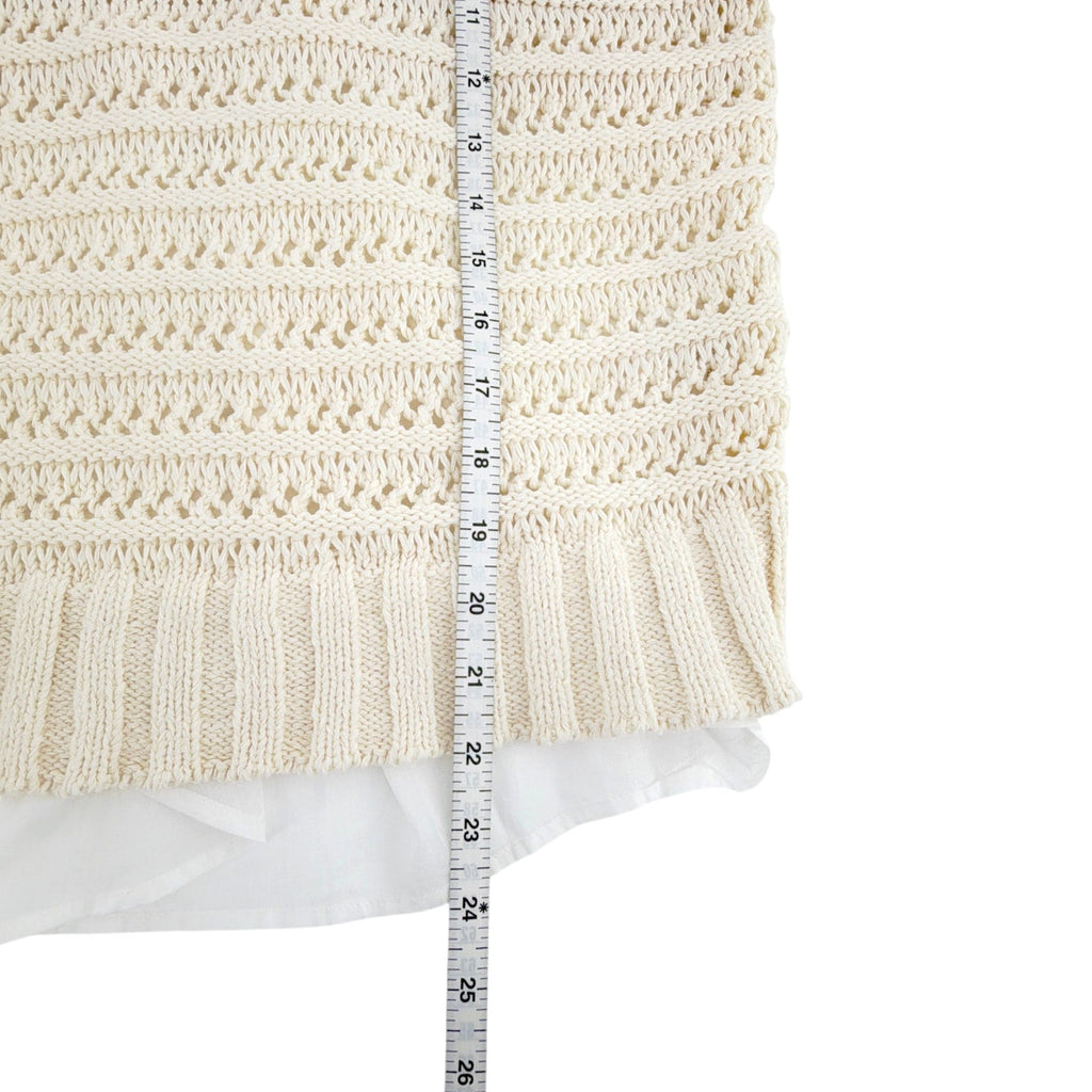 VERONICA BEARD Sade Mixed Media Tank in Ivory S Veronica Beard