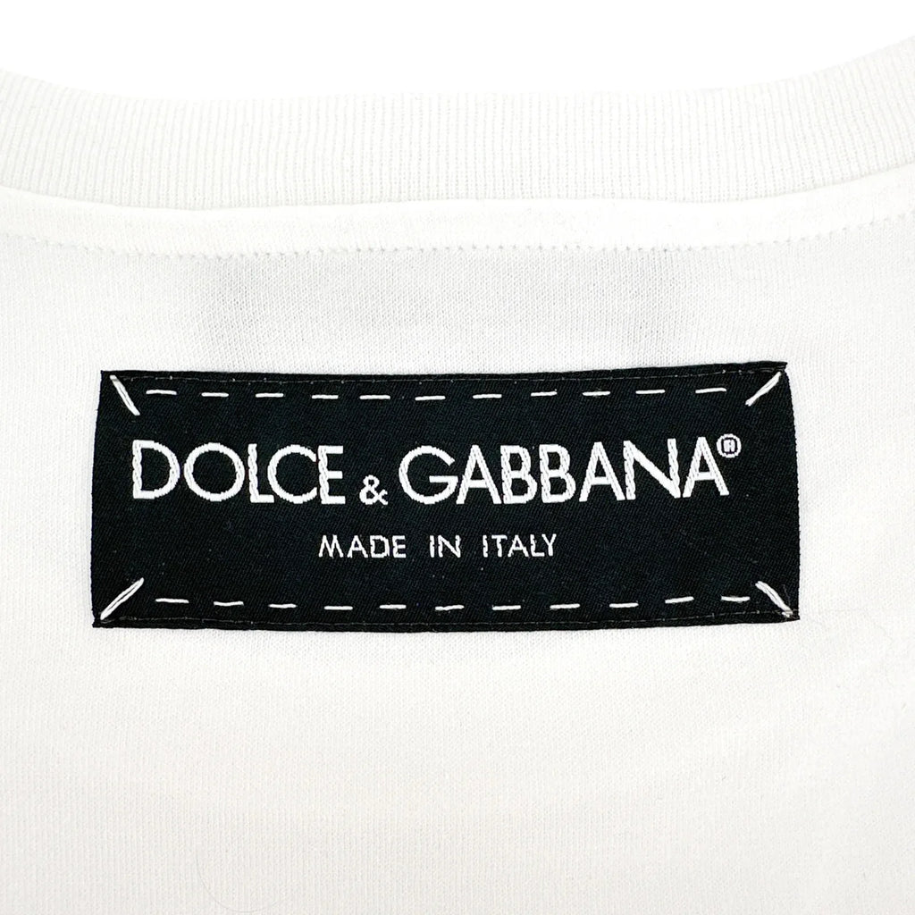 DOLCE & GABBANA White Metallic Heart T-shirt IT42 - flyKAMP