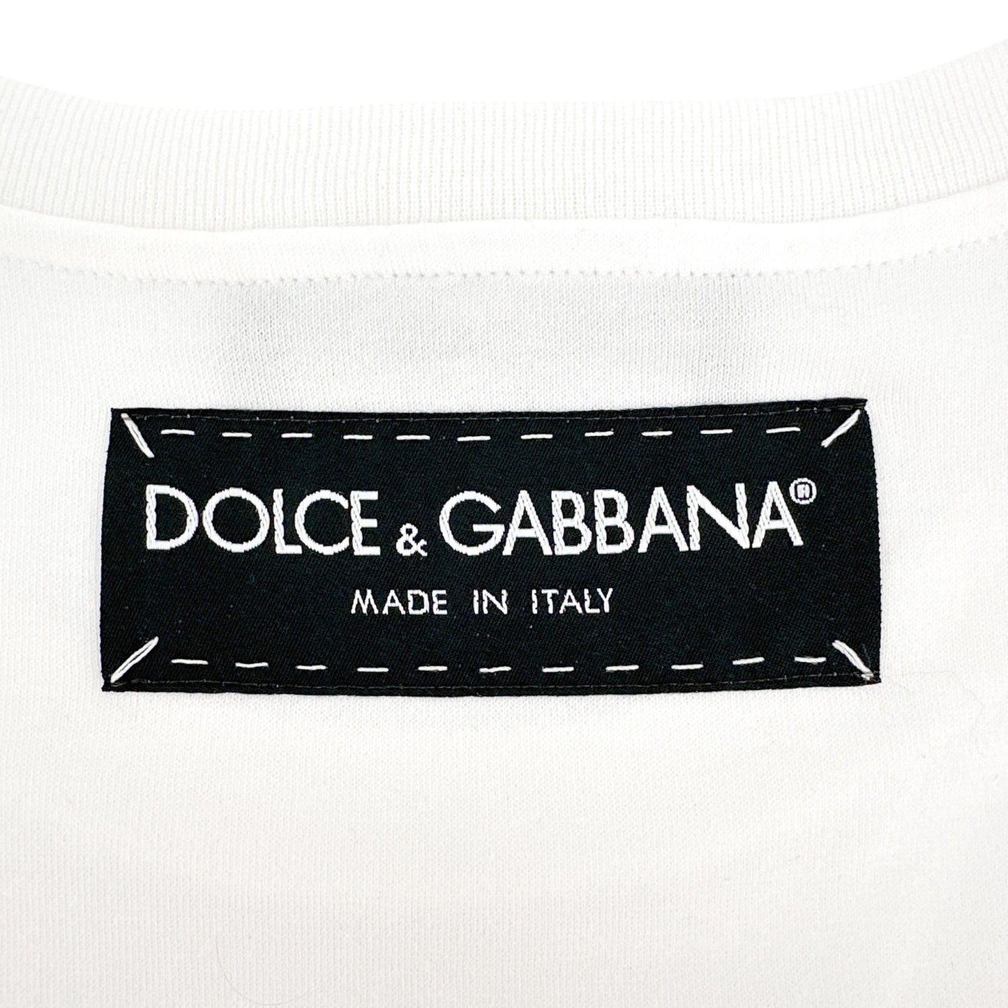 DOLCE & GABBANA White Metallic Heart T-shirt IT42