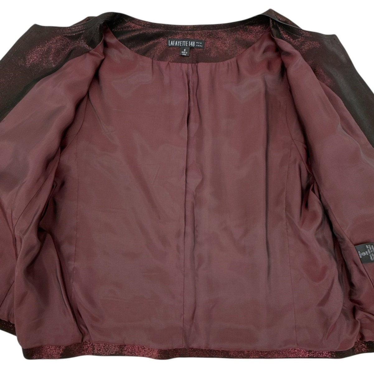 LAFAYETTE 148 New York 3/4 Sleeve Ritchie Leather Jacket in Beet 8