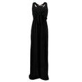 JUICY COUTURE Viscose Linen Jersey Tie-Front Maxi Dress in Black XS - flyKAMP