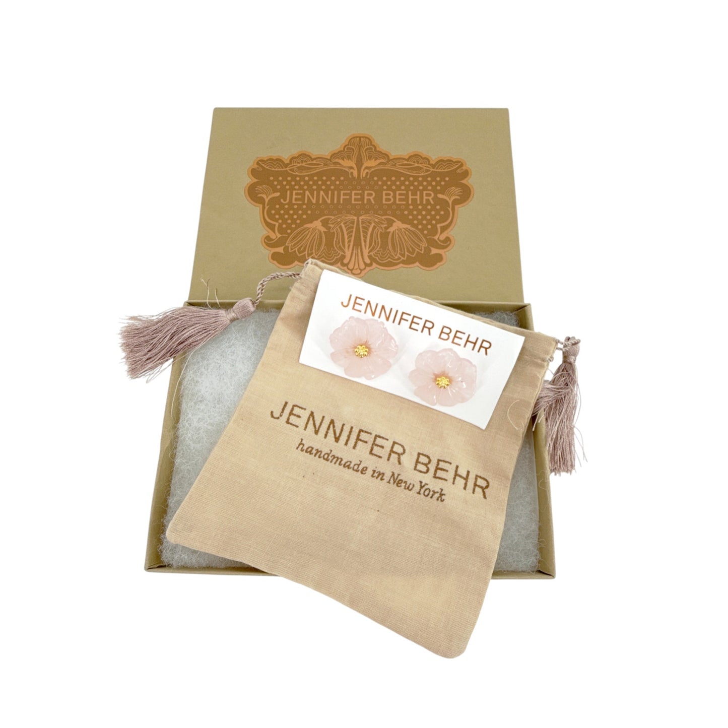 JENNIFER BEHR Wynne Earrings in Rose Quartz