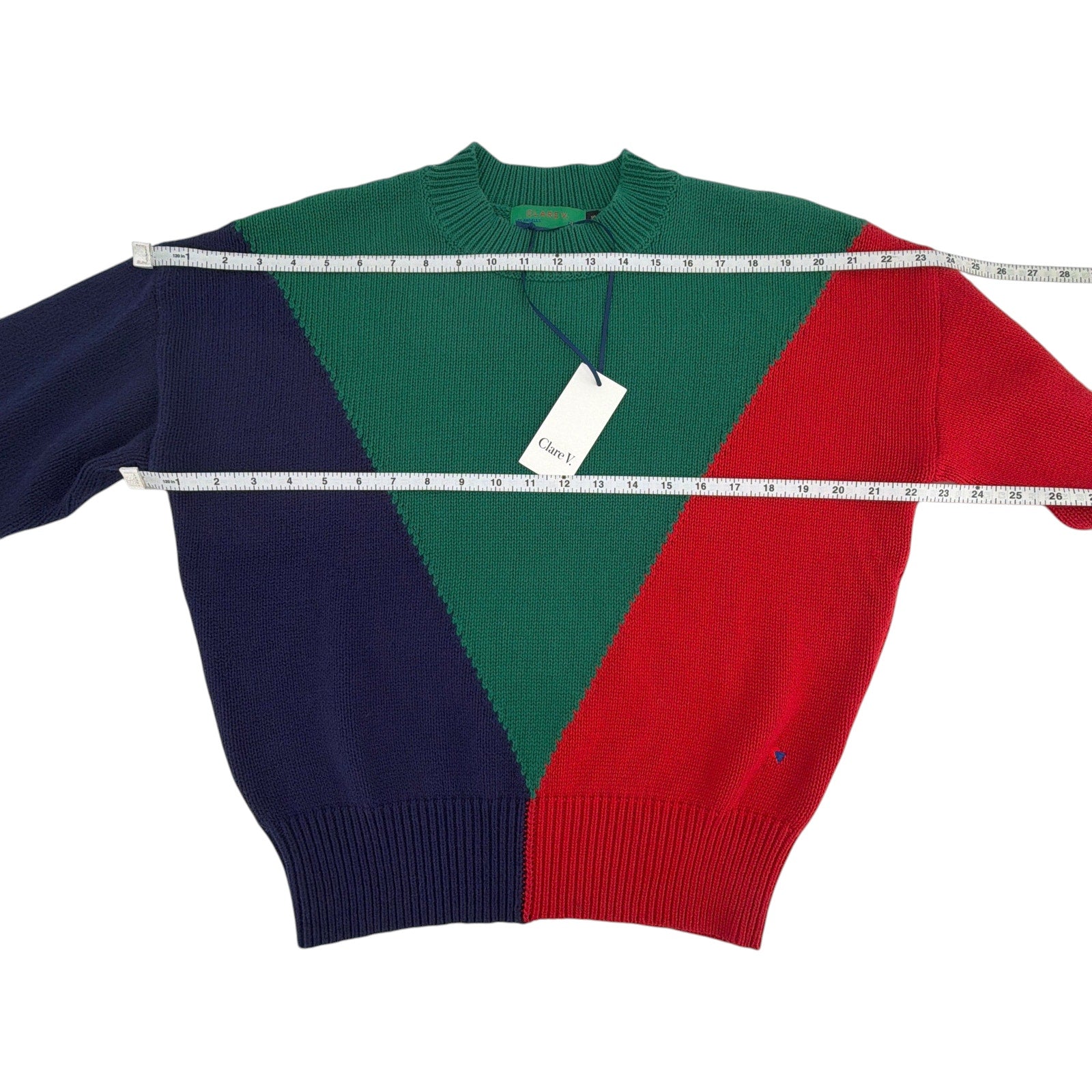 CLARE V. Colorblock Drop Shoulder Sweater XS Clare V.