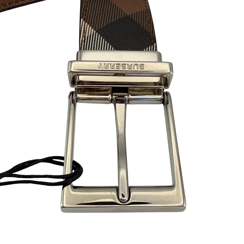 BURBERRY Louis 35mm Reversible Buckle Giant Check E-Canvas Belt 85|34 - flyKAMP