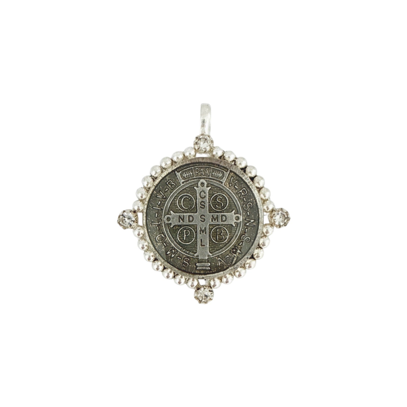 VIRGINS SAINTS & ANGELS VSA Bespoke San Benito Medallion in Silver Virgins Saints & Angels