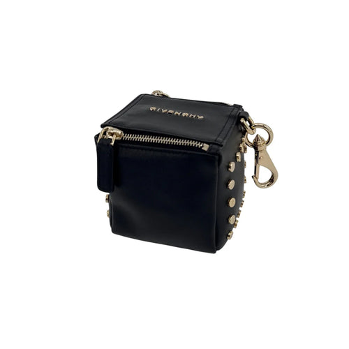 GIVENCHY Pandora Cube Pouch Charm Leather Bag in Black - flyKAMP