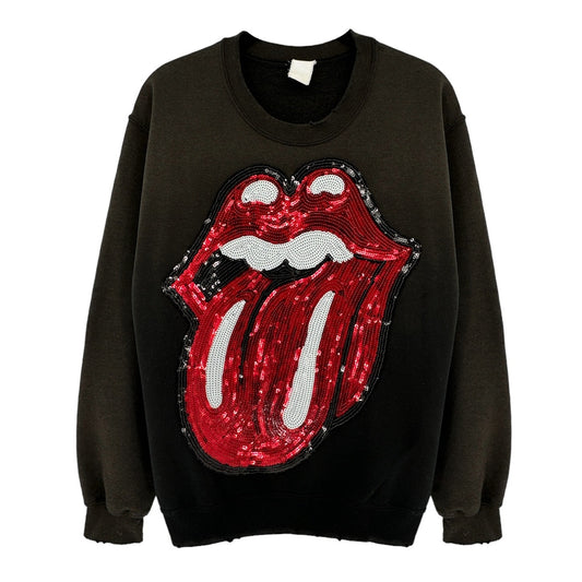 MADEWORN Rolling Stones Sequin Sweatshirt S