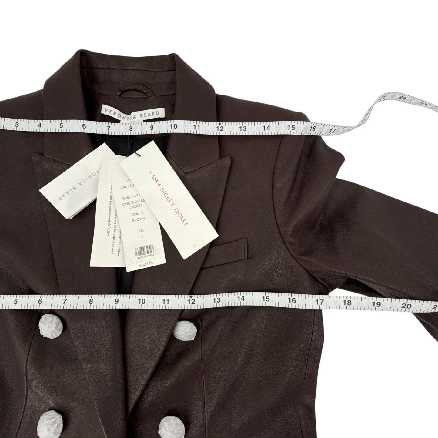 VERONICA BEARD Oneta Leather Dickey Jacket in Brown 2