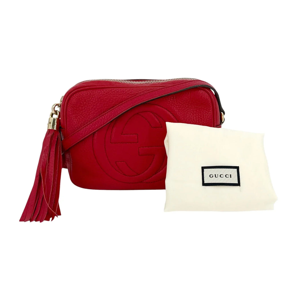 GUCCI Soho Disco Leather Bag in Red - flyKAMP