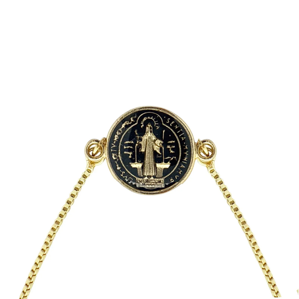 MY SAINT MY HERO Jubilee Benedictine Bracelet in Black & Gold - flyKAMP