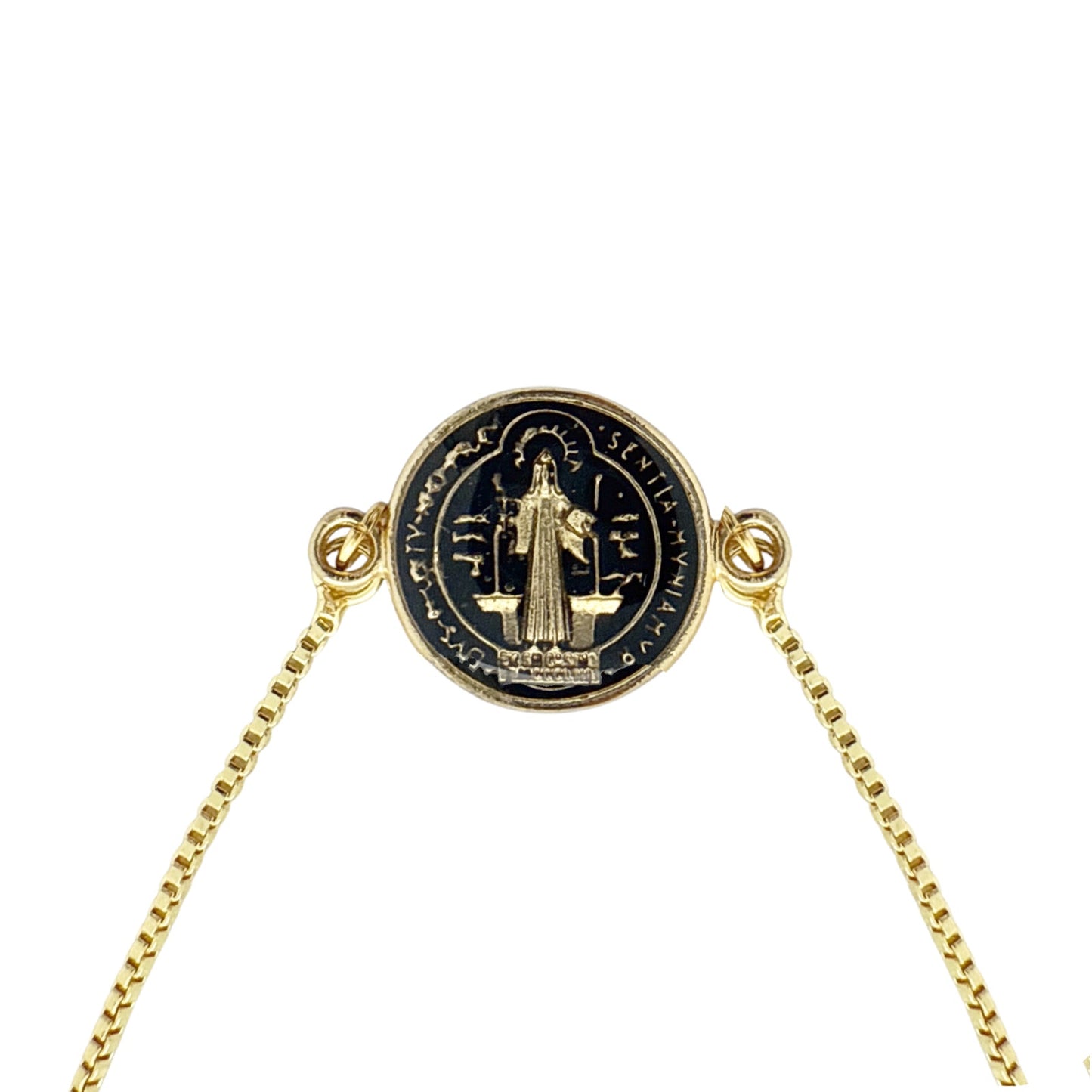 MY SAINT MY HERO Jubilee Benedictine Bracelet in Black & Gold