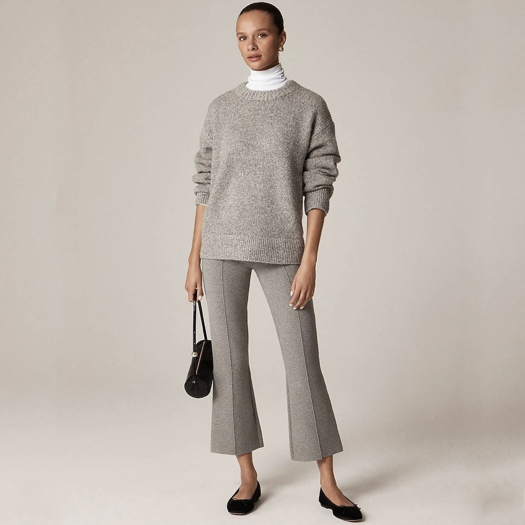 J.CREW New Delaney Kickout Sweater Pant in Heather Ash XST J.CREW