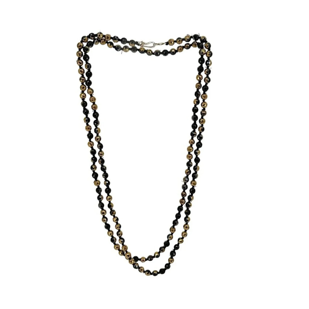 CHAN LUU Semi-Precious Necklace or Wrap Bracelet in Black & Gold - flyKAMP