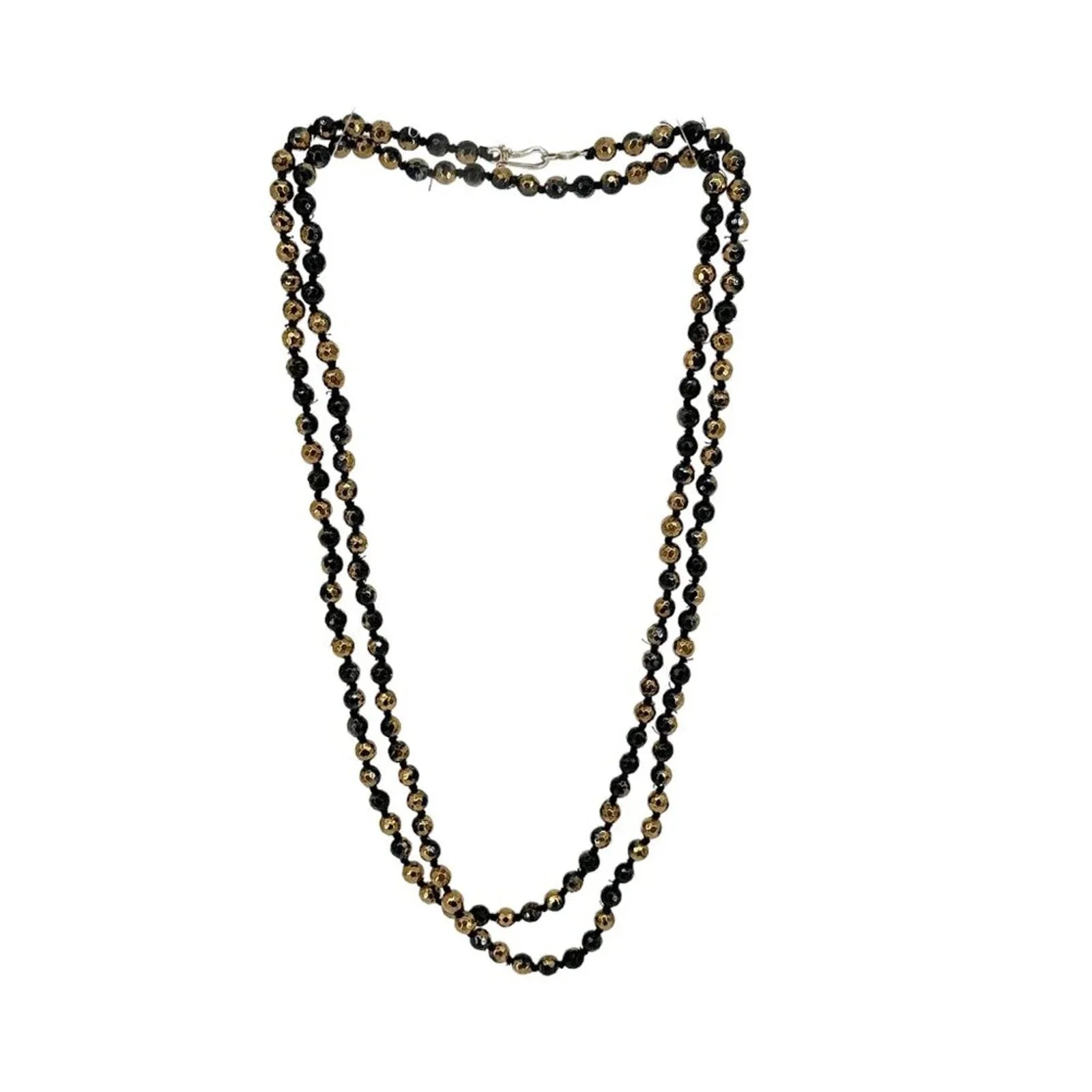 CHAN LUU Semi-Precious Necklace or Wrap Bracelet in Black & Gold - flyKAMP